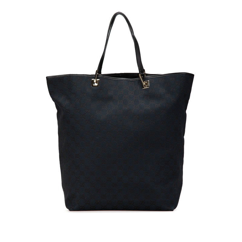 グッチ GGキャンバス  トートバッグ 002 1097 ブラック キャンバス レザー レディース GUCCI 【中古】