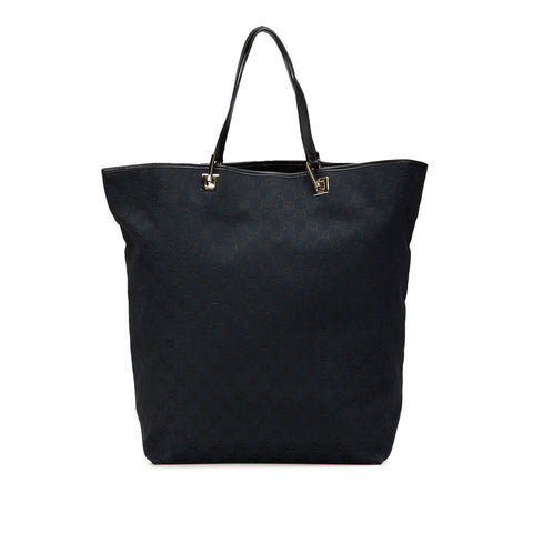 グッチ GGキャンバス  トートバッグ 002 1097 ブラック キャンバス レザー レディース GUCCI 【中古】