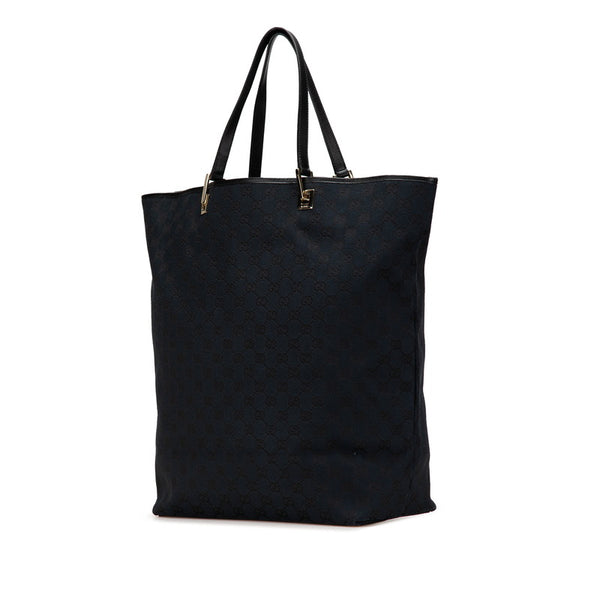 グッチ GGキャンバス  トートバッグ 002 1097 ブラック キャンバス レザー レディース GUCCI 【中古】