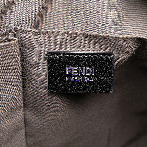 フェンディ ズッカ アンジップド ハンドバッグ トートバッグ 8BR623 ブラック レザー レディース FENDI 【中古】
