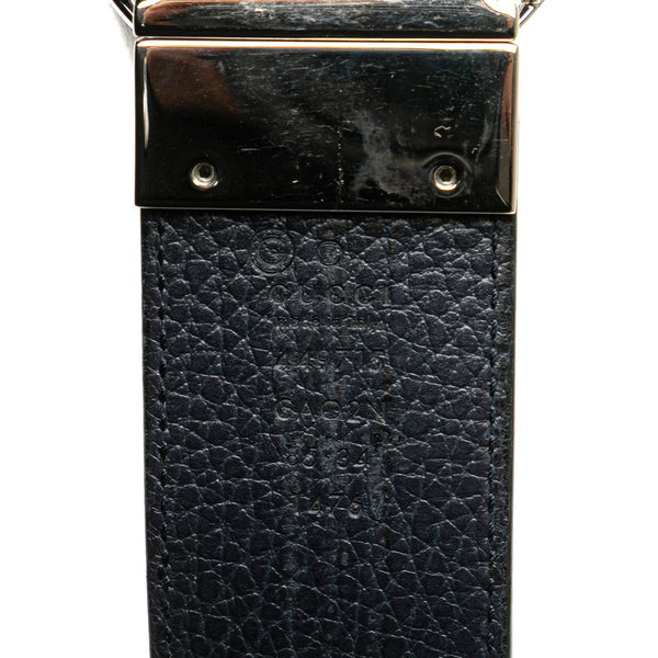 グッチ GGバックル ベルト 85.34 449715 ブラック レザー メタル メンズ GUCCI 【中古】