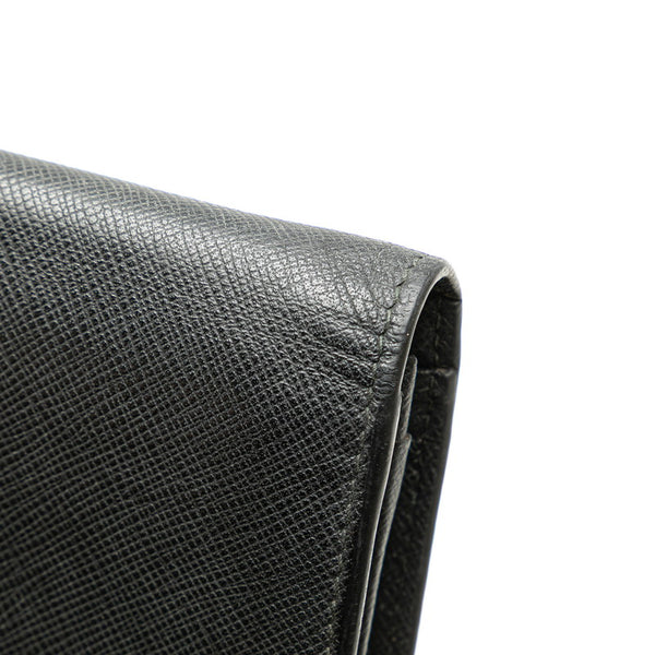 プラダ ロゴ金具 長財布 ブラック サフィアーノ レザー メンズ PRADA 【中古】