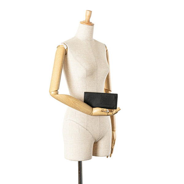 プラダ ロゴ金具 長財布 ブラック サフィアーノ レザー メンズ PRADA 【中古】