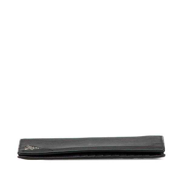 プラダ ロゴ金具 長財布 ブラック サフィアーノ レザー メンズ PRADA 【中古】