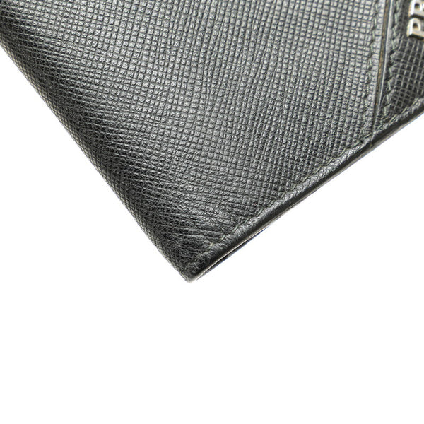 プラダ ロゴ金具 長財布 ブラック サフィアーノ レザー メンズ PRADA 【中古】