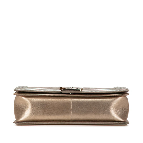 シャネル ココマーク ボーイシャネル28 斜め掛け チェーン ショルダーバッグ ゴールド グレー ラムスキン レディース CHANEL 【中古】