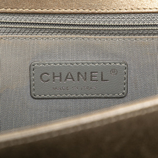 シャネル ココマーク ボーイシャネル28 斜め掛け チェーン ショルダーバッグ ゴールド グレー ラムスキン レディース CHANEL 【中古】