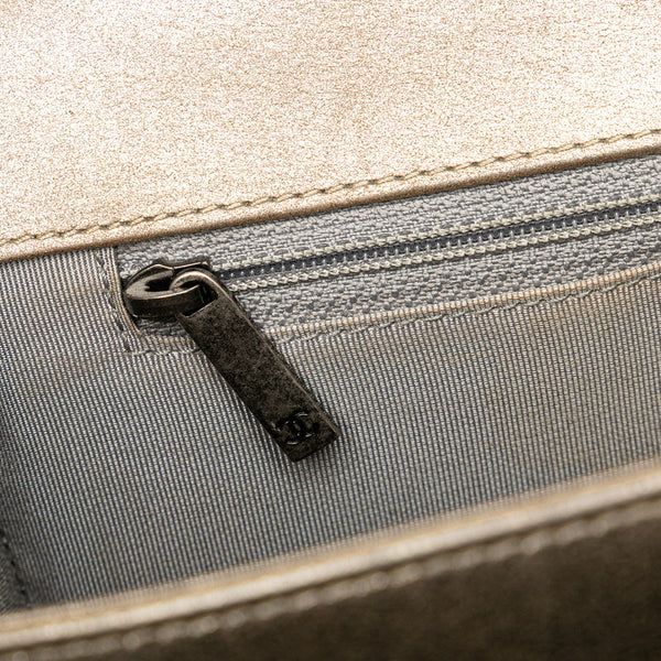 シャネル ココマーク ボーイシャネル28 斜め掛け チェーン ショルダーバッグ ゴールド グレー ラムスキン レディース CHANEL 【中古】