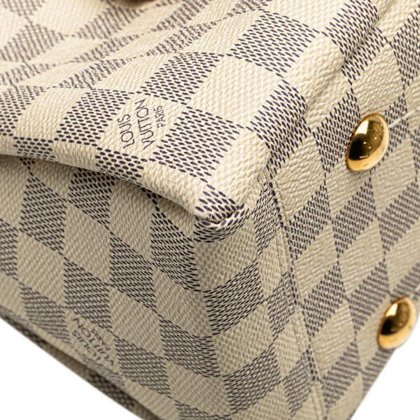 ルイ ヴィトン ダミエ アズール リミントン ハンドバッグ ショルダーバッグ 2WAY N40022 ホワイト PVC レザー レディース LOUIS VUITTON 【中古】