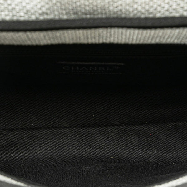シャネル ココマーク ロゴ ドーヴィル チェーン トートバッグ ショルダーバッグ ホワイト ブラック キャンバス レザー レディース CHANEL 【中古】