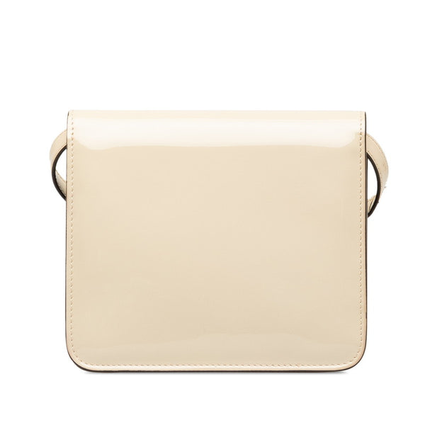 フェンディ カリグラフィー 斜め掛け ショルダーバッグ 8BT317 アイボリー ホワイト パテントレザー レディース FENDI 【中古】