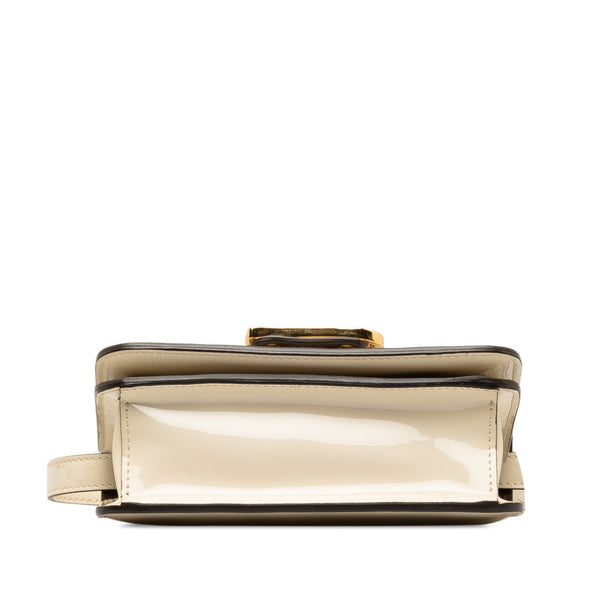 フェンディ カリグラフィー 斜め掛け ショルダーバッグ 8BT317 アイボリー ホワイト パテントレザー レディース FENDI 【中古】