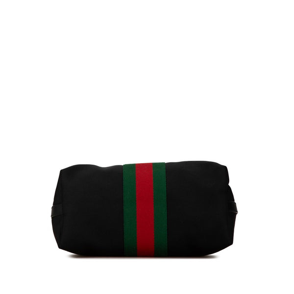 グッチ シェリーライン トートバッグ ショルダーバッグ 2WAY 619751 ブラック キャンバス レザー レディース GUCCI 【中古】