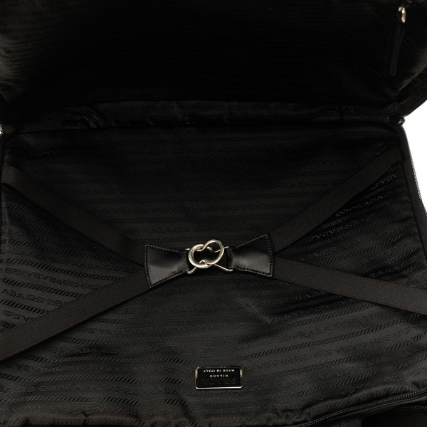 プラダ 三角ロゴプレート ショルダーバッグ トラベルバッグ 2WAY ブラック ナイロン レザー レディース PRADA 【中古】