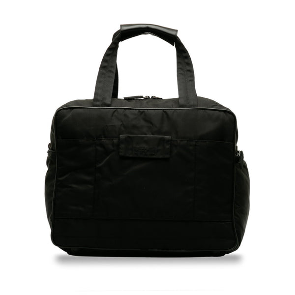 プラダ 三角ロゴプレート ショルダーバッグ トラベルバッグ 2WAY ブラック ナイロン レザー レディース PRADA 【中古】