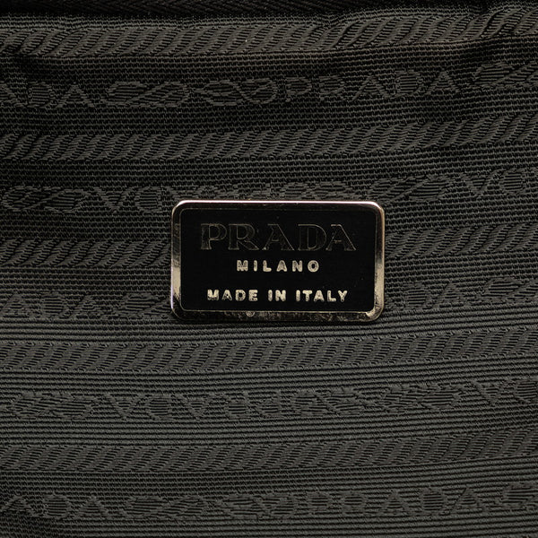 プラダ 三角ロゴプレート ショルダーバッグ トラベルバッグ 2WAY ブラック ナイロン レザー レディース PRADA 【中古】