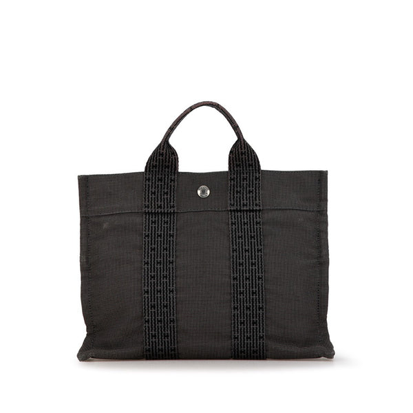 エルメス エールラインPM トートバッグ ハンドバッグ グレー キャンバス レディース HERMES 【中古】
