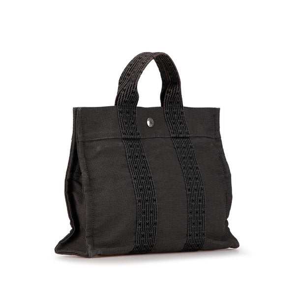 エルメス エールラインPM トートバッグ ハンドバッグ グレー キャンバス レディース HERMES 【中古】