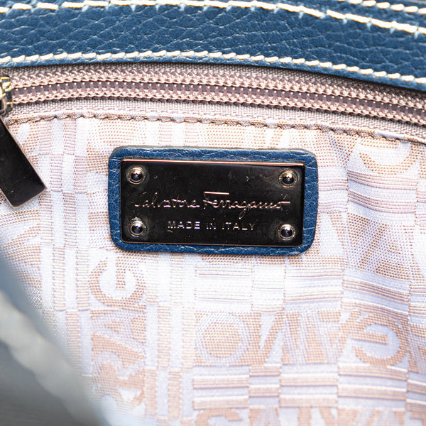 サルヴァトーレフェラガモ ワンショルダーバッグ ハンドバッグ ブルー レザー レディース Salvatore Ferragamo 【中古】