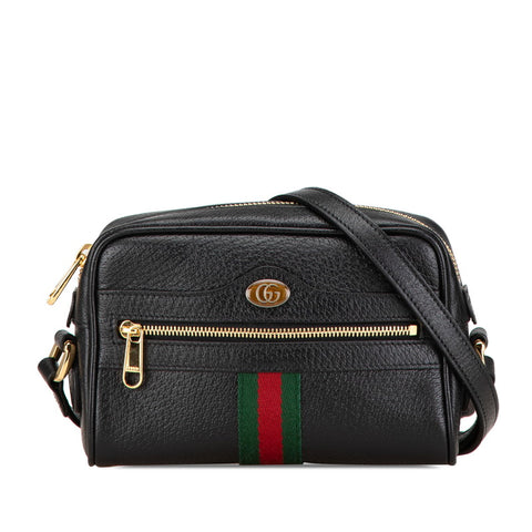 グッチ オフディア シェリーライン ショルダーバッグ 317350 ブラック レザー レディース GUCCI 【中古】
