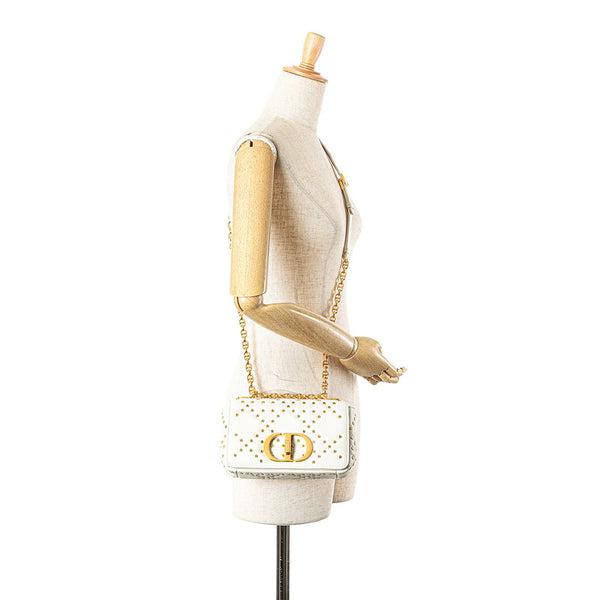 クリスチャンディオール カロ ラッキースター 斜め掛け チェーン ショルダーバッグ  ホワイト カーフ レディース Christian Dior 【中古】