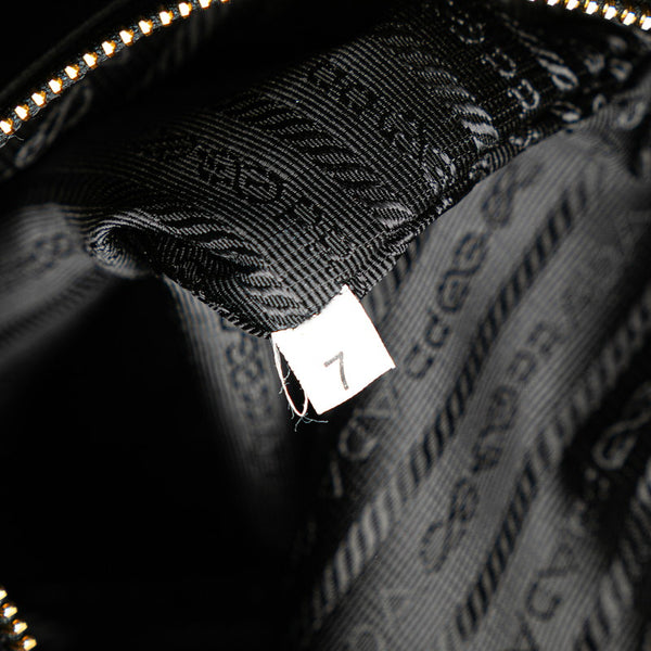 プラダ 斜め掛け ショルダーバッグ  ブラック ゴールド レザー レディース PRADA 【中古】