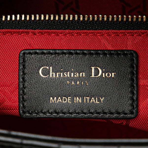 ディオール マイレディディオール カナージュ ハンドバッグ ショルダーバッグ 2WAY ブラック レザー レディース Dior 【中古】