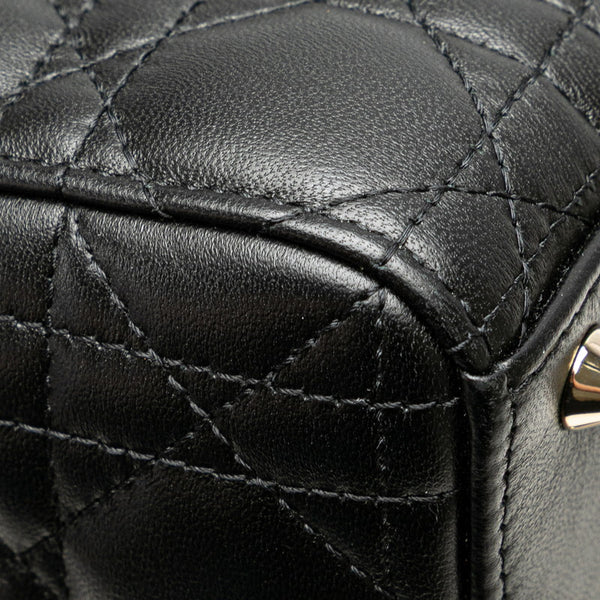 ディオール マイレディディオール カナージュ ハンドバッグ ショルダーバッグ 2WAY ブラック レザー レディース Dior 【中古】