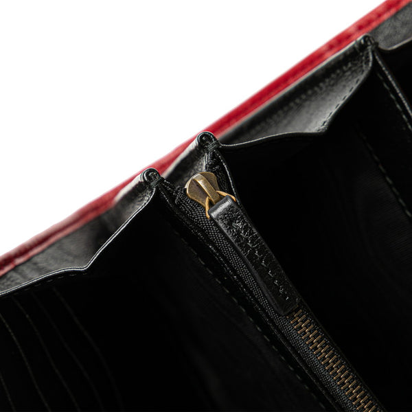 グッチ GGマーモント チェーン 斜め掛け ショルダーバッグ 573807 ブラック レッド レザー レディース GUCCI 【中古】