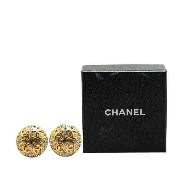 シャネル ヴィンテージ ココマーク ラインストーン イヤリング ゴールド メッキ レディース CHANEL 【中古】