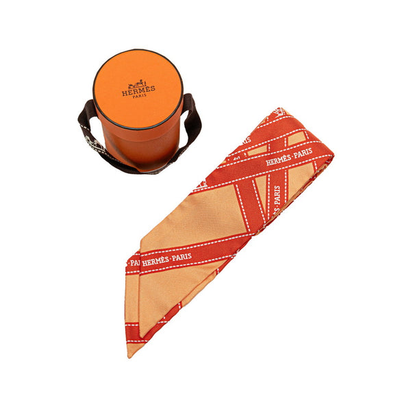 エルメス ツイリー BOLDUC ボルデュック スカーフ オレンジ マルチカラー シルク レディース HERMES 【中古】