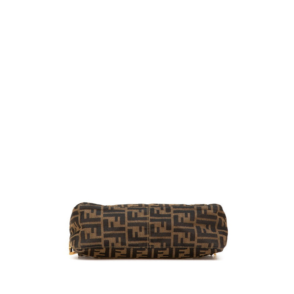 フェンディ ズッカ マンマバケット ワンショルダーバッグ ハンドバッグ ブラウン キャンバス レザー レディース FENDI 【中古】