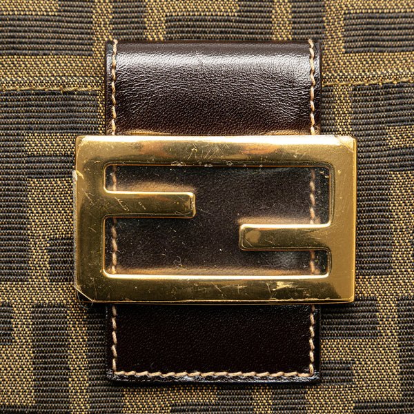 フェンディ ズッカ マンマバケット ワンショルダーバッグ ハンドバッグ ブラウン キャンバス レザー レディース FENDI 【中古】