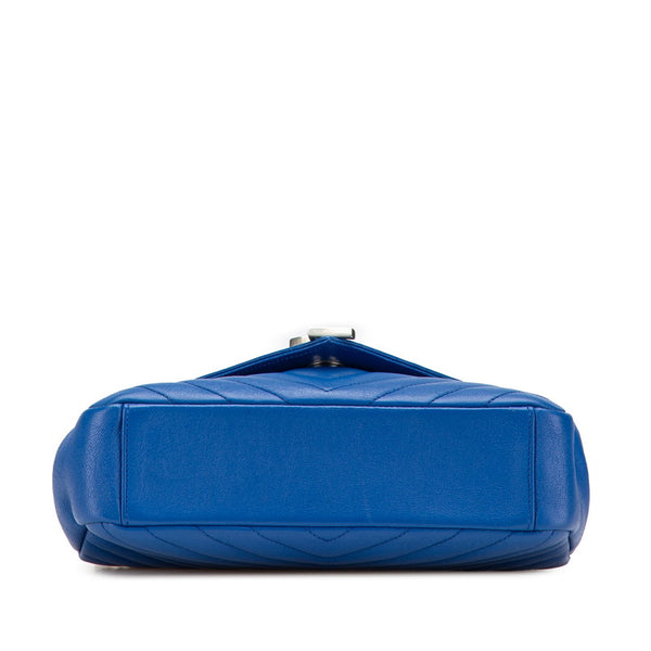 サンローラン YSL モノグラム カレッジ チェーンショルダーバッグ 403118 ブルー シープスキン レディース SAINT LAURENT 【中古】