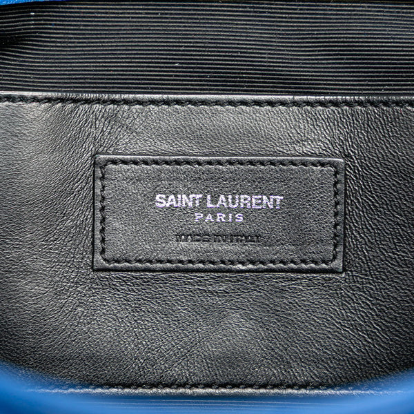 サンローラン YSL モノグラム カレッジ チェーンショルダーバッグ 403118 ブルー シープスキン レディース SAINT LAURENT 【中古】