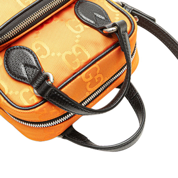 グッチ オフザグリッド ハンドバッグ ショルダーバッグ 2WAY 625850 オレンジ ブラック ナイロン レザー レディース GUCCI 【中古】