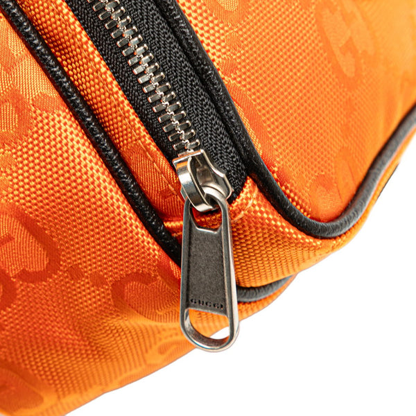 グッチ オフザグリッド ハンドバッグ ショルダーバッグ 2WAY 625850 オレンジ ブラック ナイロン レザー レディース GUCCI 【中古】