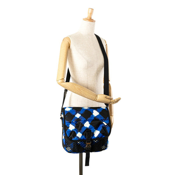 シャネル エアライン メッセンジャーバッグ ショルダーバッグ ブルー マルチカラー ナイロン レディース CHANEL 【中古】