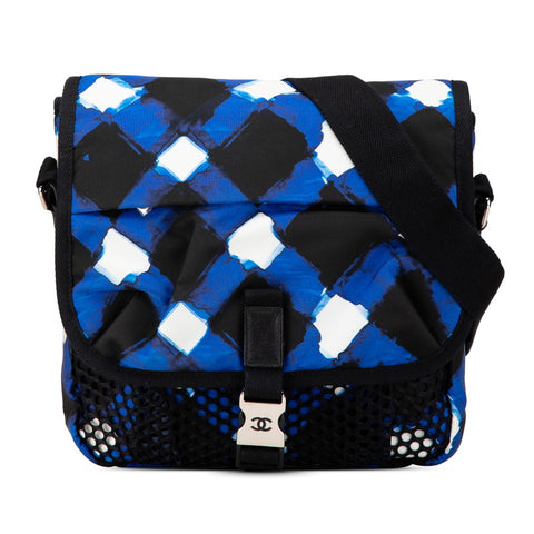 シャネル エアライン メッセンジャーバッグ ショルダーバッグ ブルー マルチカラー ナイロン レディース CHANEL 【中古】
