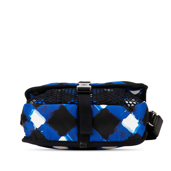 シャネル エアライン メッセンジャーバッグ ショルダーバッグ ブルー マルチカラー ナイロン レディース CHANEL 【中古】