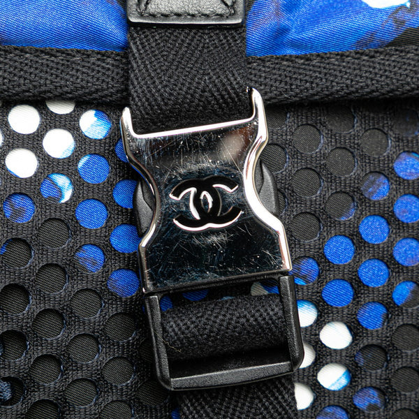 シャネル エアライン メッセンジャーバッグ ショルダーバッグ ブルー マルチカラー ナイロン レディース CHANEL 【中古】