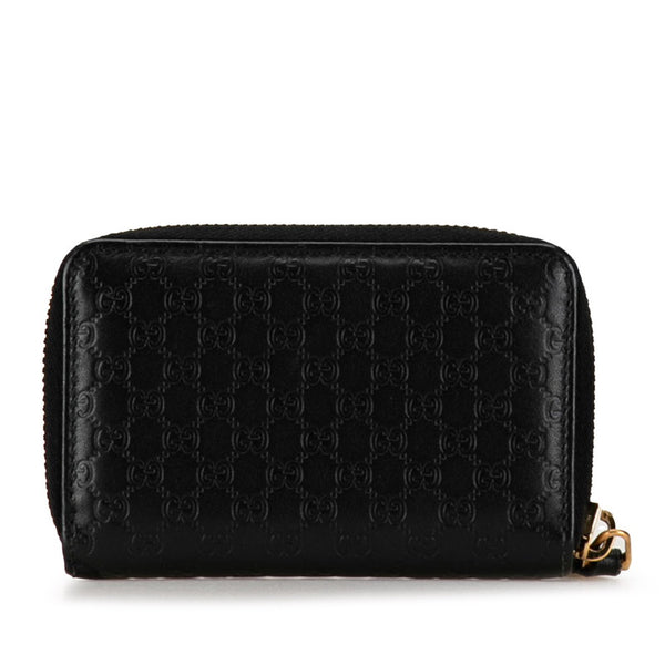 グッチ マイクログッチシマ ジッピーコイン コインケース 小銭入れ 544249 ブラック レザー レディース GUCCI 【中古】