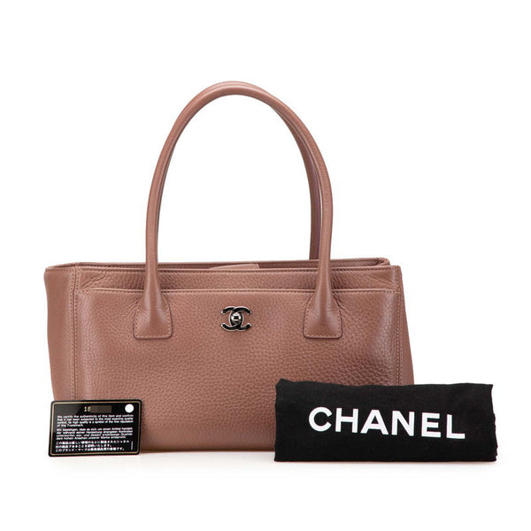 シャネル ココマーク エグゼクティブバック トートバッグ パープル ピンク レザー レディース CHANEL 【中古】