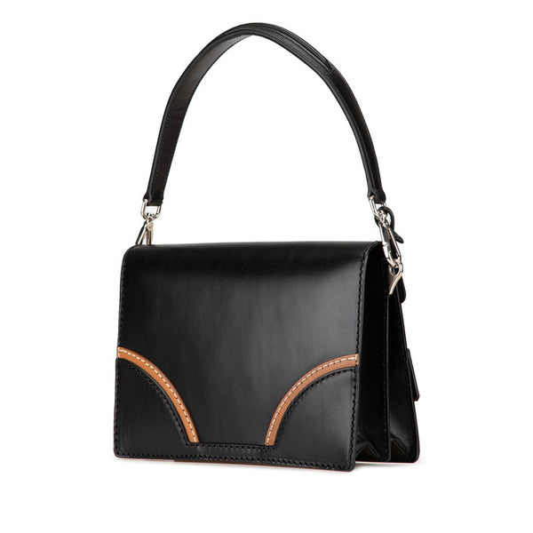 プラダ ステッチリム ハンドバッグ ショルダーバッグ 2WAY BR5138 ブラック レザー レディース PRADA 【中古】