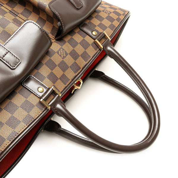 ルイ ヴィトン ダミエ マノスクGM ハンドバッグ トートバッグ N51120 ブラウン PVC レザー レディース LOUIS VUITTON 【中古】
