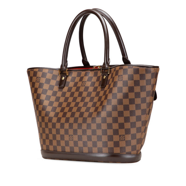 ルイ ヴィトン ダミエ マノスクGM ハンドバッグ トートバッグ N51120 ブラウン PVC レザー レディース LOUIS VUITTON 【中古】
