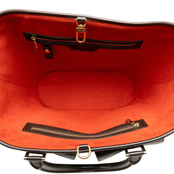 ルイ ヴィトン ダミエ マノスクGM ハンドバッグ トートバッグ N51120 ブラウン PVC レザー レディース LOUIS VUITTON 【中古】