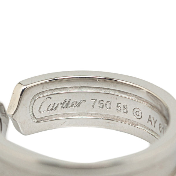 カルティエ C2リング リング 指輪#58 K18WG ホワイトゴールド レディース CARTIER 【中古】