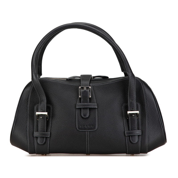 ロエベ センダ ハンドバッグ ボストンバッグ ブラック レザー レディース LOEWE 【中古】