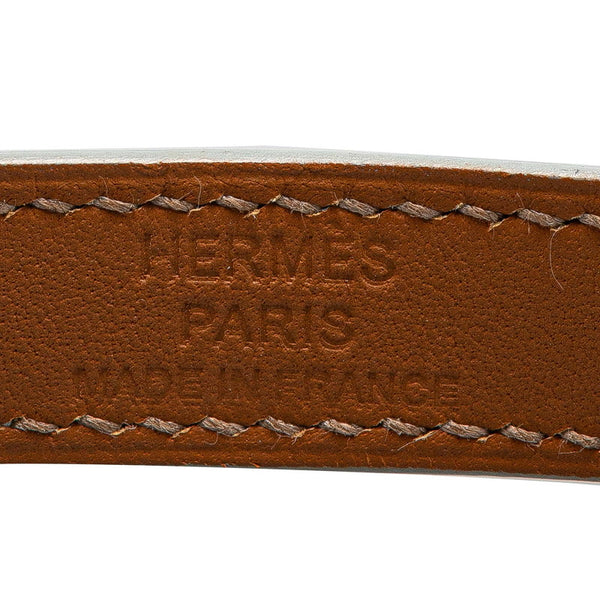 エルメス ケリー ドゥブルトゥール ブレスレット ホワイト ゴールド金具 ヴォーエプソン レディース HERMES 【中古】